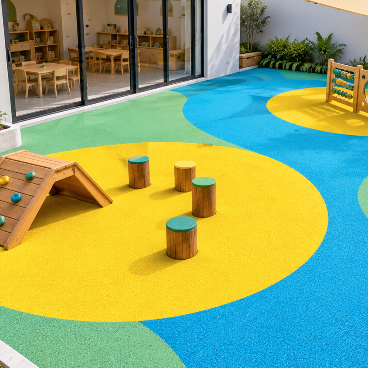 Piso EPDM para Playground de colores